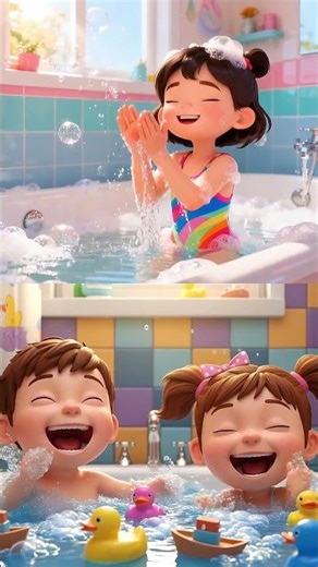 All Clean, All Smiles! 🛁 | Splish Splash Bath Song for Kids #Shorts