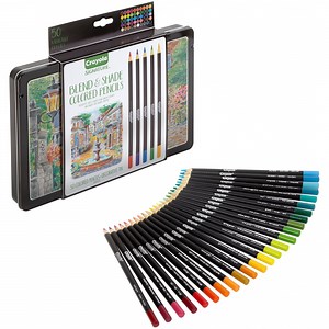 Crayola Signature Blend & Shade Colored Pencil Set with Decorative Tin, Gift - 50 Count