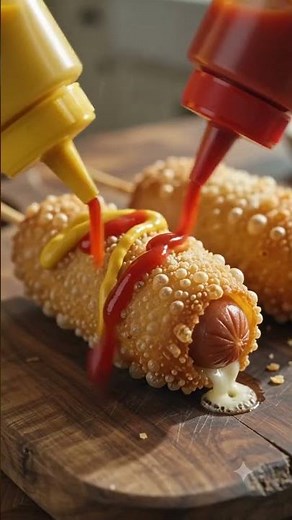 How to make crispy cheesy corn dogs in an air fryer #corndog