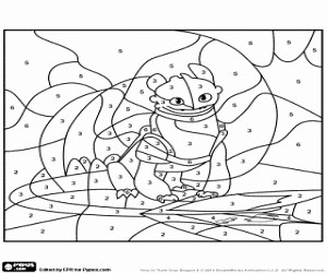 The dragon Toothless, by numbers coloring page printable game