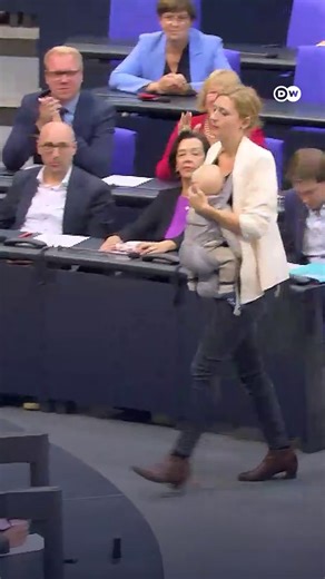 1.5K views · 39 reactions | #Watch | #German MP Hanna Steinmüller has made history by giving a speech with her baby at the lectern in the German #Bundestag. #TOIDWNews | The Times of India | World | Facebook