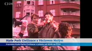 2.4K views · 51 reactions | Disident, signatář Charty 77 a politický vězeň Václav Malý, který v listopadu 1989 moderoval velké protirežimní demonstrace, bude hostem Hyde Park Civilizace. Jak dokázal zvládnout 250 výslechů na StB? Bál se? A jaké to je mluvit k půl milionovému davu? Zeptáme se zítra od 20:05 na ČT24. | Hyde Park Civilizace | Facebook
