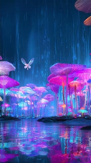 Fantasy Mushroom Forest Live Wallpaper with Butterflies 4K #livewallpaper #ambientvideo #relax
