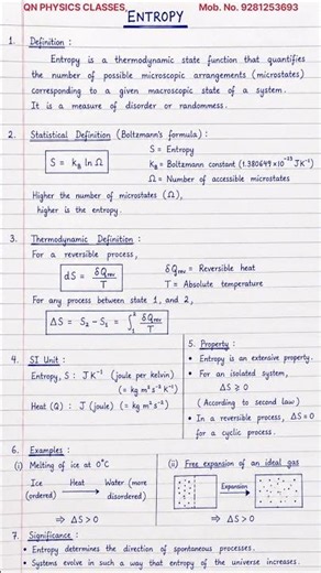 Entropy – Complete Concept & Important Formulas | Thermodynamics