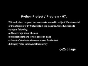 EP 07 | Language Python | Program | Project I go2collage