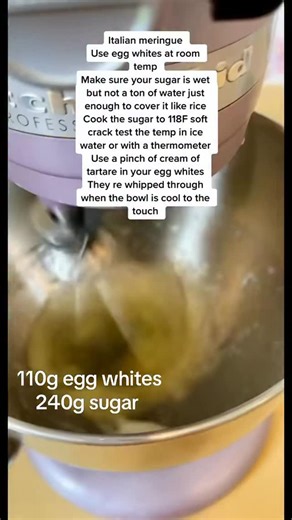 The easiest treat to make and they’re so pretty !! Quick tutorial on Italian meringue . Always room temp egg whites, liquified is even better if the can sit in the fridge for a few days. What are some of your struggles making meringue ? | Bake it with Mel