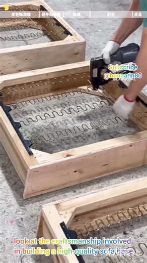 Watch the satisfying process of installing sinuous springs and heavy-duty webbing.#like #follow