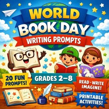 World Book Day Writing Prompts | 20 Fun Journal Prompts | Grades 2–8