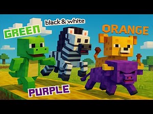 MINECRAFT ABC Colorful Safari Animal Song | Nursery Rhyme | colorful learning song for kids