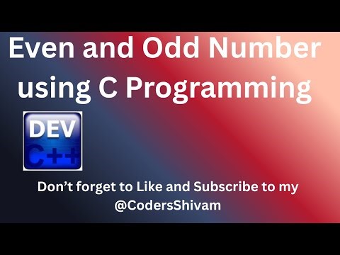 Even and Odd Number using C Programming