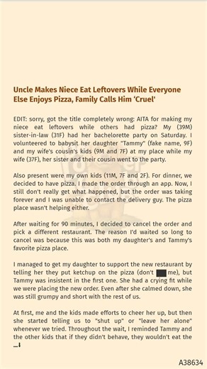 Uncle Makes Niece Eat Leftovers While 🐰 🎇 Everyone Else Enjoys Pizza, Family Calls Him ‘Cruel' | Dog Lover Club