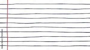 4K Hand Drawn with pencil texture as notebook line background. Frame by Frame animation notebook background.