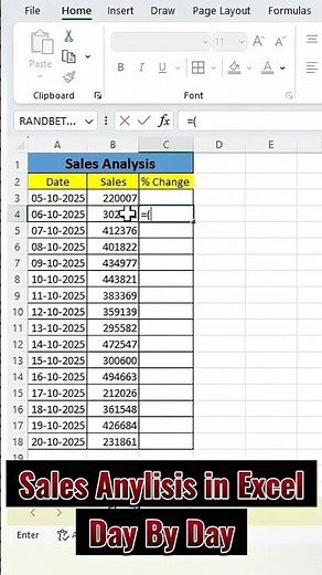 Sales Analysis in Excel