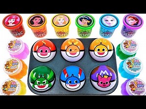 Satisfying Video DIY How to make Lollipop Slime Baby Shark Disney Princess Slime Mixing Cutting ASMR