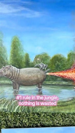 Hippo fart capybara milk battle ends in a draw and they all enjoy crème brûlée my original art ￼
