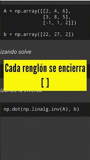 🤔 Resolver matrices con Numpy | Solve, Inversa | Python | Shorts #scientificpython