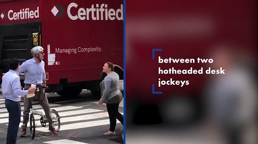 Man on small bike has big temper tantrum in NYC