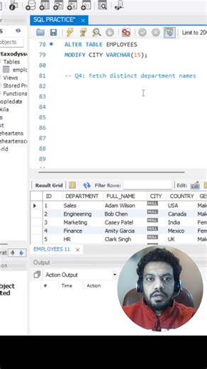 Gulfam on Instagram: "Get Unique Departments in Seconds! Frequently asked in SQL interviews for data analyst, BI, and backend roles, and is a must-know for beginners and working professionals. #mysql #sql #sqltutorial #dataanalyst #dataengineer"