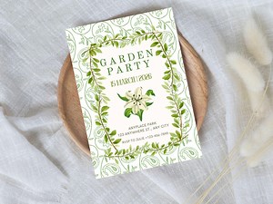 Garden Party Invitation, Editable Canva Template, (digital Download) - Etsy
