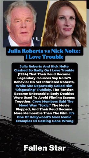 Julia Roberts vs Nick Nolte: I Love Trouble. #shorts #celebrity #hollywood