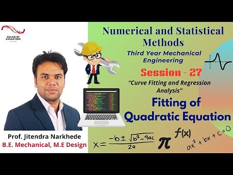 Curve Fitting and Regression Analysis | Fitting of Quadratic Equation | Unit- 04