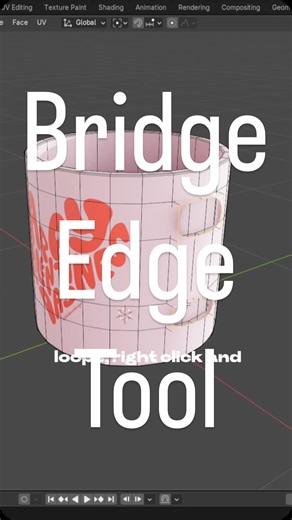 Machy | 3D Digital Content Creator | Learning how to use bridge edge tool like a pro in Blender 😊 #blendertips #blendertricks #blendertutorial | Instagram