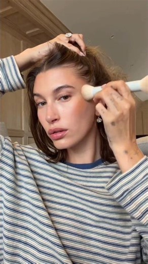 Hailey Bieber's Go-to Summer Makeup Look Using Rhode Products #haileybieberstyle #shorts