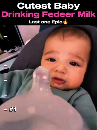 Cutest baby drinking feeder milk moments! 👶🍼