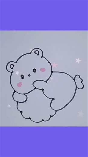 How to Draw a Cute Bear Hugging a Cloud ☁️🐻 #HowToDraw #CuteBear #BearDrawing #CuteDrawing #shorts