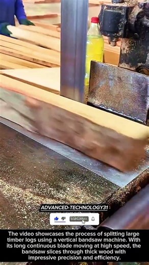 Vertical Bandsaw Cutting Through Massive Timber Logs !! #innovation #tools #woodworking