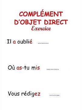 Complément d'objet direct Exercice