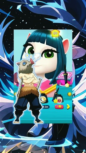 Inosuke hashibira makeover from Demon slayer ✨#trending#anime#mytalkingangela2