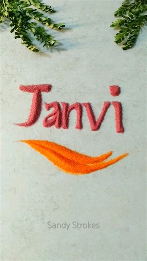 Janvi #sandart #asmr #shortsfeed #handwriting #calligraphy #satisfying #relaxing #art Name in sand