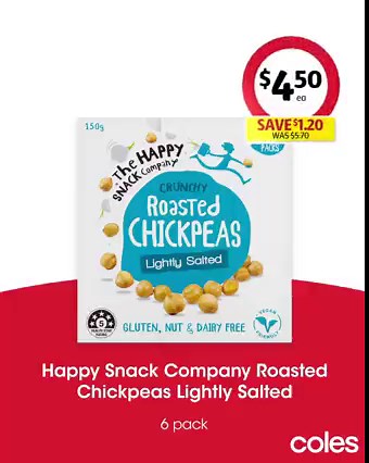 41K views · 27 reactions | The recess snack that kids can’t resist! The Happy Snack Company’s Roasted Chickpeas are now 20% OFF. Hurry, offer ends Tuesday. | Coles | Facebook