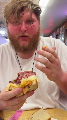 Legendary pastrami sandwich from Katz's Deli