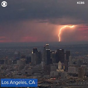 13K views | WATCH: A lightning storm hit Los Angeles on Monday (10/4). The severe weather forced beaches across LA County to close and delayed the Raiders vs. Chargers football game. The LA County Fire Department warned people to “seek shelter and remain inside” during the storm. | CBS Newspath | Facebook