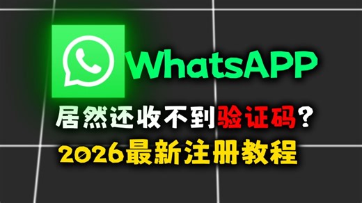 一分钟带你注册WhatsApp！2026年你的手机还是收不到WhatsApp验证码？看这一个视频就够了！【注册失败经验汇总】