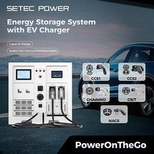 [Hot Item] SETEC POWER High performance capacity 30/60/100/120/250/500kwh/1MWh Energy Storage system with EV Charging Solution for business