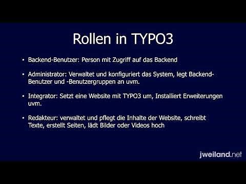 TYPO3 9.5 für Redakteure - 01 Einleitung und Grundbegriffe