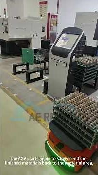 Fully automated machine tool tending using robotic arms and AGV