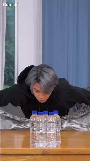 BTS play bottle challenge 💦 #cutelife #shorts