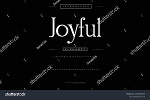 Joyful Elegant Font Uppercase Lowercase Number Stock Vector (Royalty Free) 2398830525 | Shutterstock