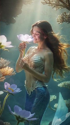 This serene mermaid scene is absolutely mesmerizing #mermaid #tranquil #shorts