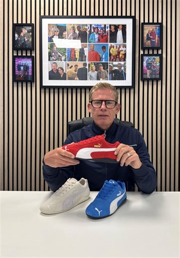 39K views · 242 reactions | Neil talks the iconic Puma Speedcat now available across 3 fresh colourways. Shop these and the full collection of Puma trainers today: https://www.80scasualclassics.co.uk/puma-m13 | 80s Casual Classics | Facebook