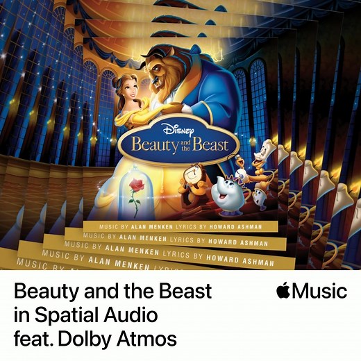 Now you can listen to music from the tale as old as time in a whole new way 🌹🎶 Stream the Beauty and the Beast soundtrack in #SpatialAudio with #DolbyAtmos on Apple Music. https://apple.co/3DvNBNr Beauty and the Beast is now streaming only on Disney . | Walt Disney Records