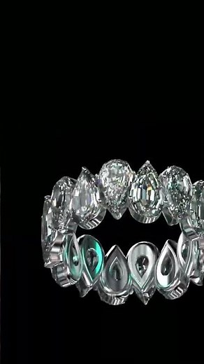 Pear Shape Step Cut Diamond Band | Seamless Brilliance in Every Angle | Bez Ambar