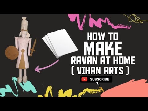 How to make ravan at home, diy with paper, #diy #art , #ravan #dussehra