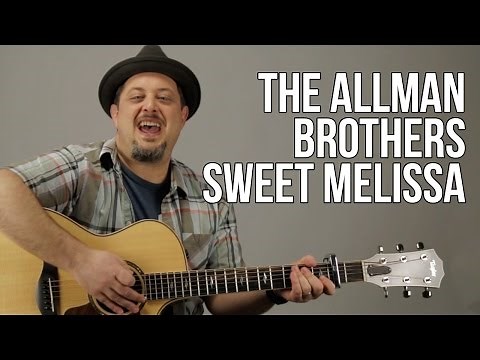 Allman Brothers - Sweet Melissa Acoustic Guitar Lesson - How to Play on Guitar