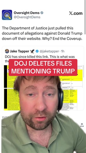 1/30 - 3:10PM: DOJ DELETES FILES MENTIONING TRUMP FROM EPSTEIN FILES RELASE #NEWS #EPSTEIN #BREAKINGNEWS #TRUMP #coverup