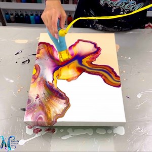 Vibrant Color Split! This was definitely an interesting color palette! What do you think? Video 673 on YouTube • #kanellaciracoart #art #acrylic #acrylicart #satisfying #acrylicpainting #abstractart #viralreels #reelsviralfb | Kanella Ciraco Art
